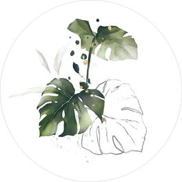 Glasbild »Watercoloured Palm Leaves II«, mehrfarbig, Digitaldruck
