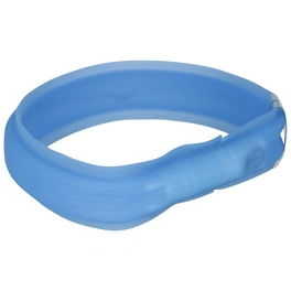 Halsband, Flash Leuchtband USB, M–L: 50 cm/30 mm, Silikon, Blau