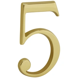 Hausnummer, Nr. 5, goldfarben, Metall