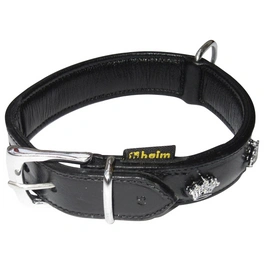 Hundehalsband, Größe: 45 cm, Rindsleder, schwarz