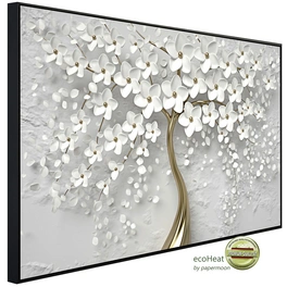 Infrarotheizung »EcoHeat - Blumen weiss gold«, Matt-Effekt