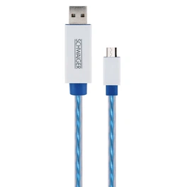 Kabel, Micro USB 90 cm, blau beleuchtet