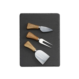 Käse-Servier-Set, rot/schwarz, Stein, für Küche