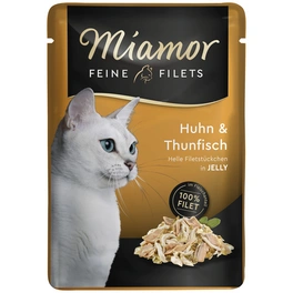 Katzen-Nassfutter »Feine Filets«, Huhn + Thunfisch, 100 g