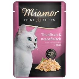 Katzen-Nassfutter »Feine Filets«, Thunfisch + Krebs, 100 g