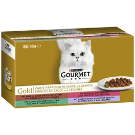 Katzen Nassfutter »Gourmet Zarte Häppchen«, 4 Stück á 85 g, Inhalt: 340g