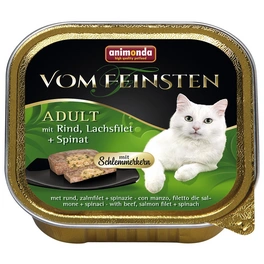 Katzen-Nassfutter, Rind/Lachs/Spinat, 100 g