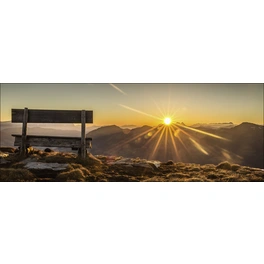 Keilrahmenbild »Bench And Horizon«, Rahmen: Holzwerkstoff, natur