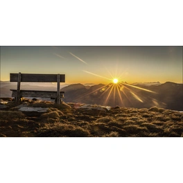 Keilrahmenbild »Bench and Horizon«, Rahmen: Holzwerkstoff, natur