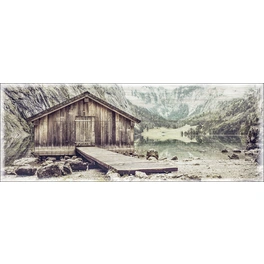 Keilrahmenbild »Lake view cottage«, Rahmen: Holzwerkstoff, natur