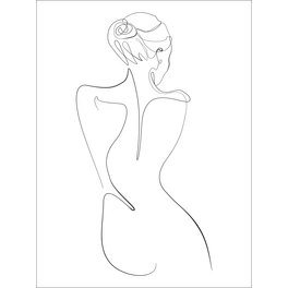 Keilrahmenbild »Line Art Back View I«, Rahmen: Holzwerkstoff, natur