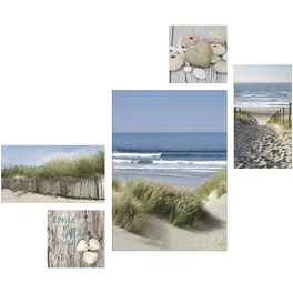 Keilrahmenbild-Set »Beach Mix«, Rahmen: Holzwerkstoff, natur