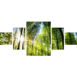 Keilrahmenbild-Set »Green Forest«, Rahmen: Holzwerkstoff, natur