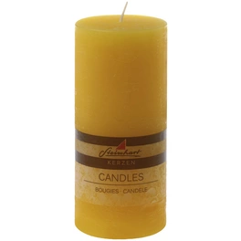 Kerze »Raureif«, gelb, rustikal/einfarbig, 1 Stück