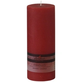 Kerze »Raureif«, rubinrot, rustikal/einfarbig, 1 Stück