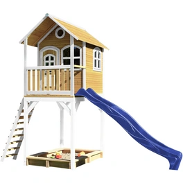 Kinderspielhaus »Romy«, BxHxT: 420 x 320 x 191 cm, Holz, braun/weiß/blau