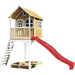 Kinderspielhaus »Romy«, BxHxT: 420 x 320 x 191 cm, Holz, braun/weiß/rot