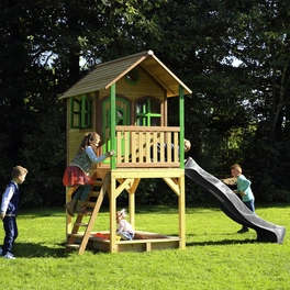 Kinderspielhaus »Sarah«, BxHxT: 370 x 291 x 191 cm, Holz, braun/grün/grau