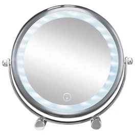 Kosmetikspiegel »Bright«, Ø: 15 cm, Metall, beleuchtet
