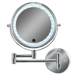 Kosmetikspiegel »Lumi«, Ø: 17 cm, Metall, beleuchtet