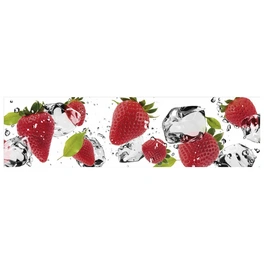 Küchenrückwand »Erdbeere und Eis«, Aluverbund, Erdbeere