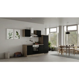 Küchenzeile »Capri«, mit E-Geräten, Gesamtbreite: 220 cm, Front mit Antifingerprint-Effekt