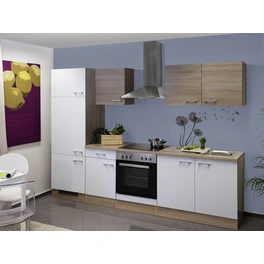 Küchenzeile, mit E-Geräten, Gesamtbreite: 270 cm, Arbeitsplatte mit Melaminharz-Beschichtung