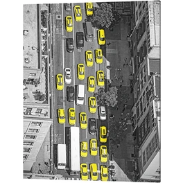 Kunstdruck »New York Taxis«, mehrfarbig, Alu-Dibond