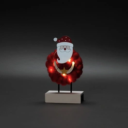 LED-Dekoration, Holzsilhouette Santa mit Baumwolle, Höhe: 18,5 cm, Batteriebetriebbetrieb, rot