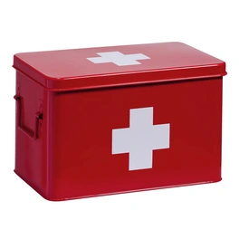 Medizinbox, rot/grün, Metall, für Haushalt