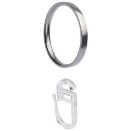 Ring, Inox, mit Faltenlegehaken, Silber, 8 Stück, 20 mm