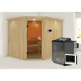 Sauna »Haaspsalu«, inkl. 9 kW Bio-Kombi-Saunaofen mit externer Steuerung, für 4 Personen