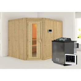 Sauna »Haaspsalu«, inkl. 9 kW Bio-Kombi-Saunaofen mit externer Steuerung, für 4 Personen