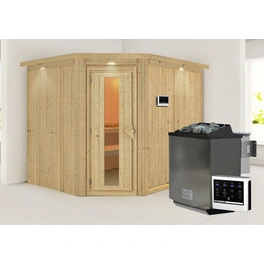 Sauna »Haaspsalu«, inkl. 9 kW Bio-Kombi-Saunaofen mit externer Steuerung, für 4 Personen