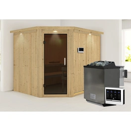 Sauna »Haaspsalu«, inkl. 9 kW Bio-Kombi-Saunaofen mit externer Steuerung, für 4 Personen