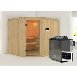 Sauna »Haaspsalu«, inkl. 9 kW Bio-Kombi-Saunaofen mit externer Steuerung, für 4 Personen