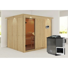 Sauna »Jöhvi«, inkl. 9 kW Bio-Kombi-Saunaofen mit externer Steuerung, für 4 Personen