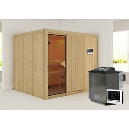 Sauna »Jöhvi«, inkl. 9 kW Bio-Kombi-Saunaofen mit externer Steuerung, für 4 Personen