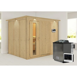 Sauna »Jöhvi«, inkl. 9 kW Bio-Kombi-Saunaofen mit externer Steuerung, für 4 Personen