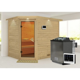 Sauna »Kärdla«, inkl. 9 kW Bio-Kombi-Saunaofen mit externer Steuerung, für 4 Personen