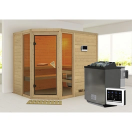 Sauna »Kohila 3«, inkl. 9 kW Bio-Kombi-Saunaofen mit externer Steuerung, für 4 Personen