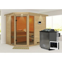 Sauna »Kohila 3«, inkl. 9 kW Bio-Kombi-Saunaofen mit externer Steuerung, für 4 Personen