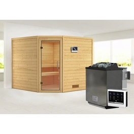 Sauna »Leona«, inkl. 9 kW Bio-Kombi-Saunaofen mit externer Steuerung, für 4 Personen