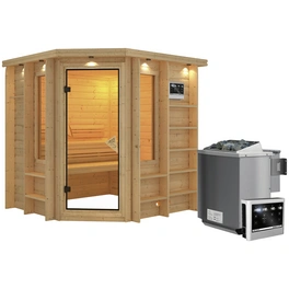 Sauna »Libau«, inkl. 9 kW Bio-Kombi-Saunaofen mit externer Steuerung, für 3 Personen