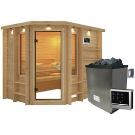 Sauna »Mitau«, inkl. 9 kW Saunaofen mit externer Steuerung, für 4 Personen