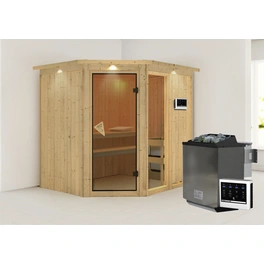 Sauna »Paide 2«, inkl. 9 kW Bio-Kombi-Saunaofen mit externer Steuerung, für 3 Personen