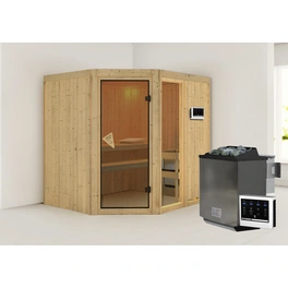 Sauna »Paide 2«, inkl. 9 kW Bio-Kombi-Saunaofen mit externer Steuerung, für 3 Personen