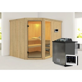 Sauna »Paide 3«, inkl. 9 kW Bio-Kombi-Saunaofen mit externer Steuerung, für 4 Personen