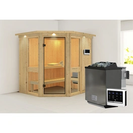 Sauna »Pölva 1«, inkl. 9 kW Bio-Kombi-Saunaofen mit externer Steuerung, für 3 Personen