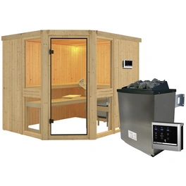 Sauna »Pölva 3«, inkl. 9 kW Saunaofen mit externer Steuerung, für 4 Personen
